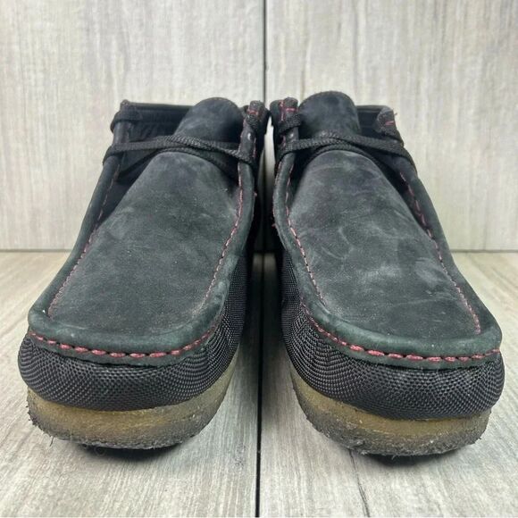 Clark’s Wallabees Stinson Hi black Canvas Chukka Boot Lace Up Shoe Mens Size 9.5 - Picture 7 of 10